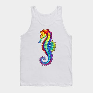 Rainbow Polygonal Seahorse Tank Top